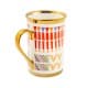 ALSANIDI, Al-Qatt Al-Asiri inscription cup, Coffee cup for trips and travel, White, capacity 330 ml
