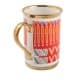 ALSANIDI, Al-Qatt Al-Asiri Porcelain tea and coffee mug, Al-Asiri cup, Red, capacity 330 ml