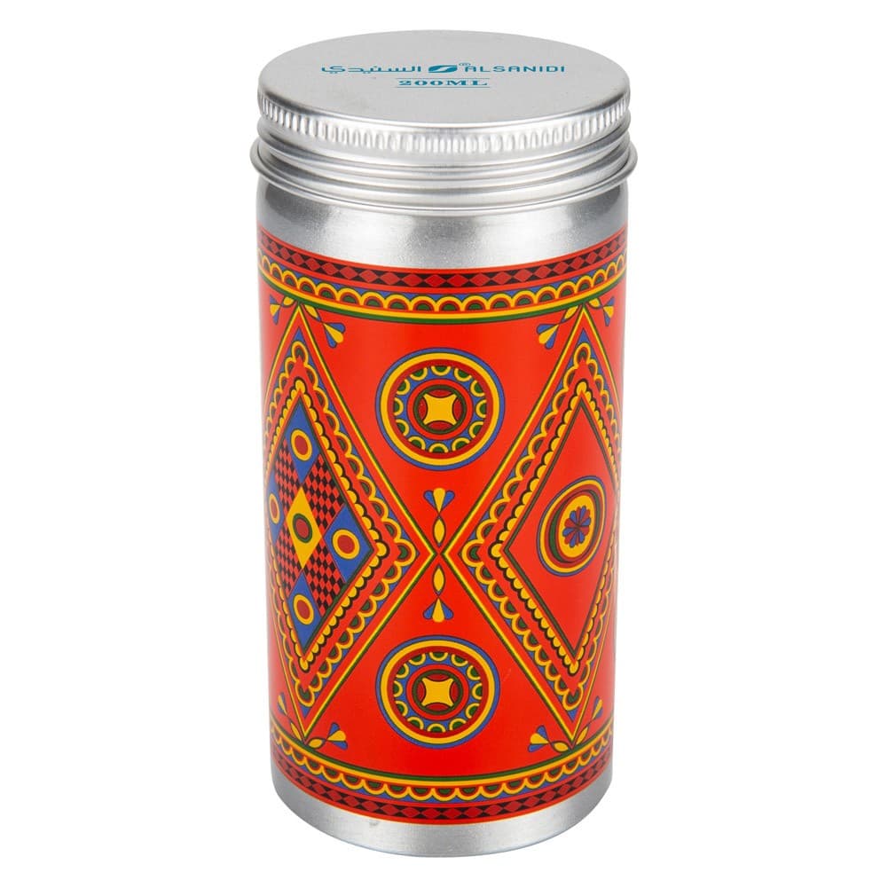 ALSANIDI, Najdi engraving aluminum spice box, Tea, coffee and sugar storage for trips, Silver, capacity 200 ml