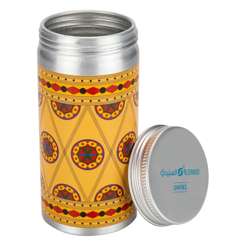 ALSANIDI, Najdi engraving aluminum spice box, Tea, coffee and sugar storage for trips, Silver, capacity 200 ml