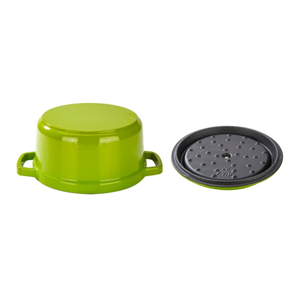 ALSANIDI, Cast iron cooking pot, Cooking pot, Green, Size 28 Cm capacity : 6 liter