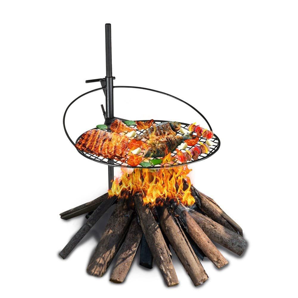 DPT, Barbecue grill for open places, Stainless steel holder, Black, Size 48*86 Cm