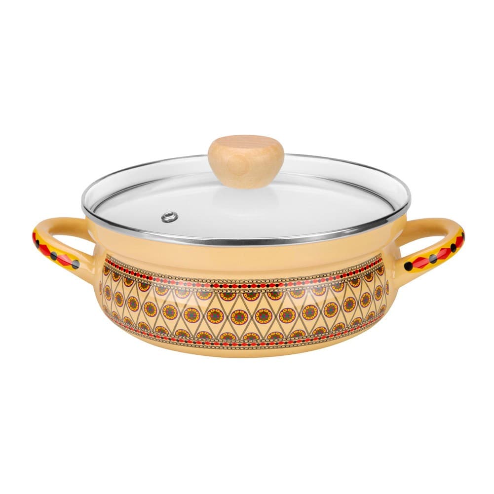 ALSANIDI, Najdi inscription cooking pot, Heritage cooking pot, Beige, Size 26 Cm