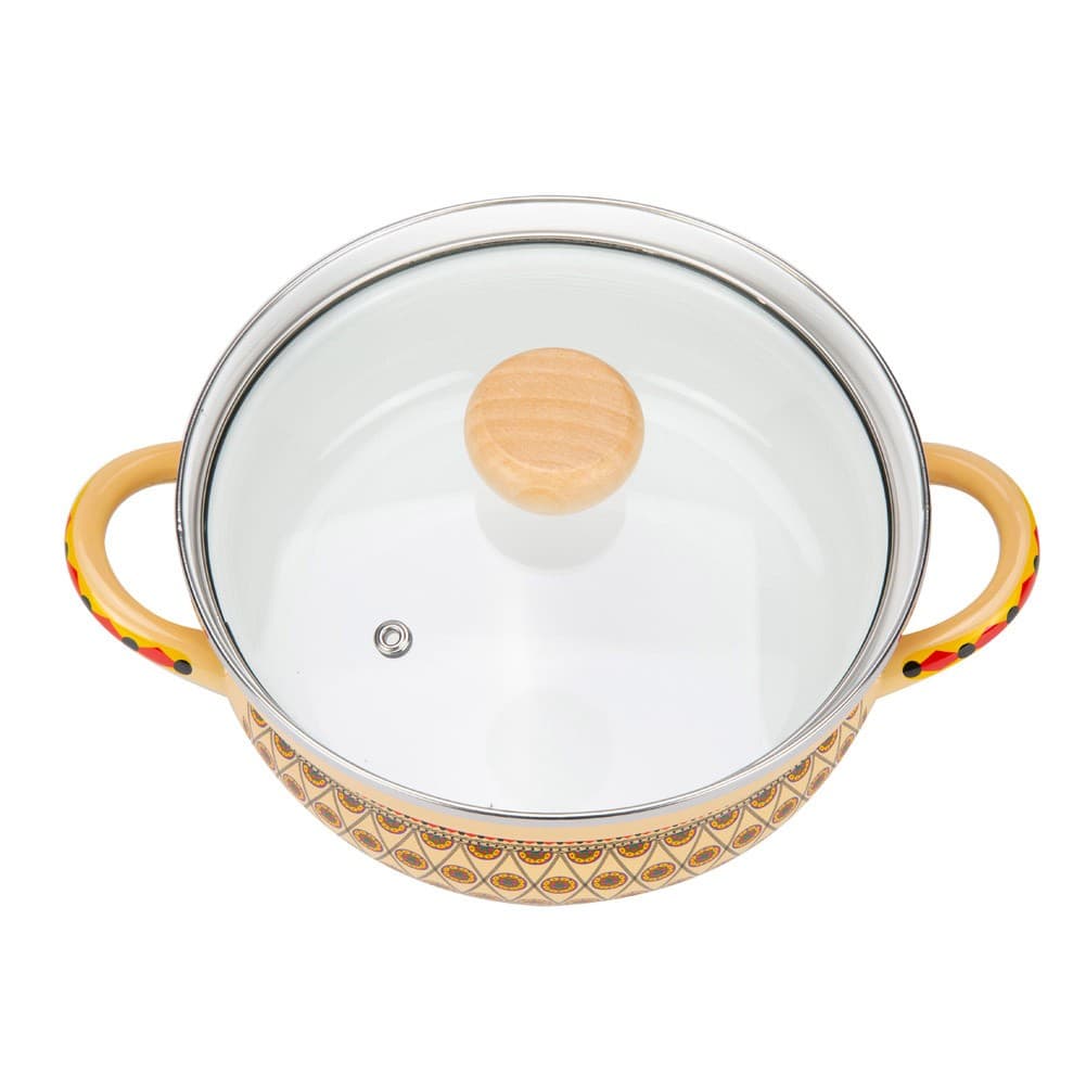 ALSANIDI, Najdi inscription cooking pot, Heritage cooking pot, Beige, Size 26 Cm