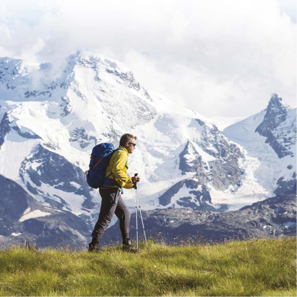 DPT, Foldable Climbing Stick, Foldable Hiking Pole, Blue, Size 122 Cm