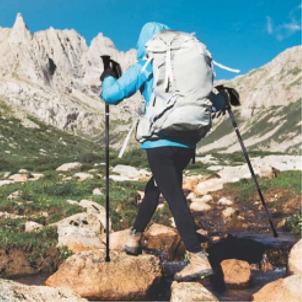 DPT, Foldable Climbing Stick, Foldable Hiking Pole, Blue, Size 122 Cm