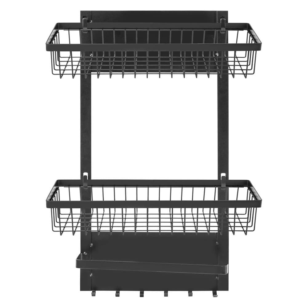 ALSANIDI, kitchen utensiL storage rack, Magnetic hanging rack, Black, Size 26*11.5*49 Cm