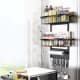 ALSANIDI, kitchen utensiL storage rack, Magnetic hanging rack, Black, Size 26*11.5*49 Cm