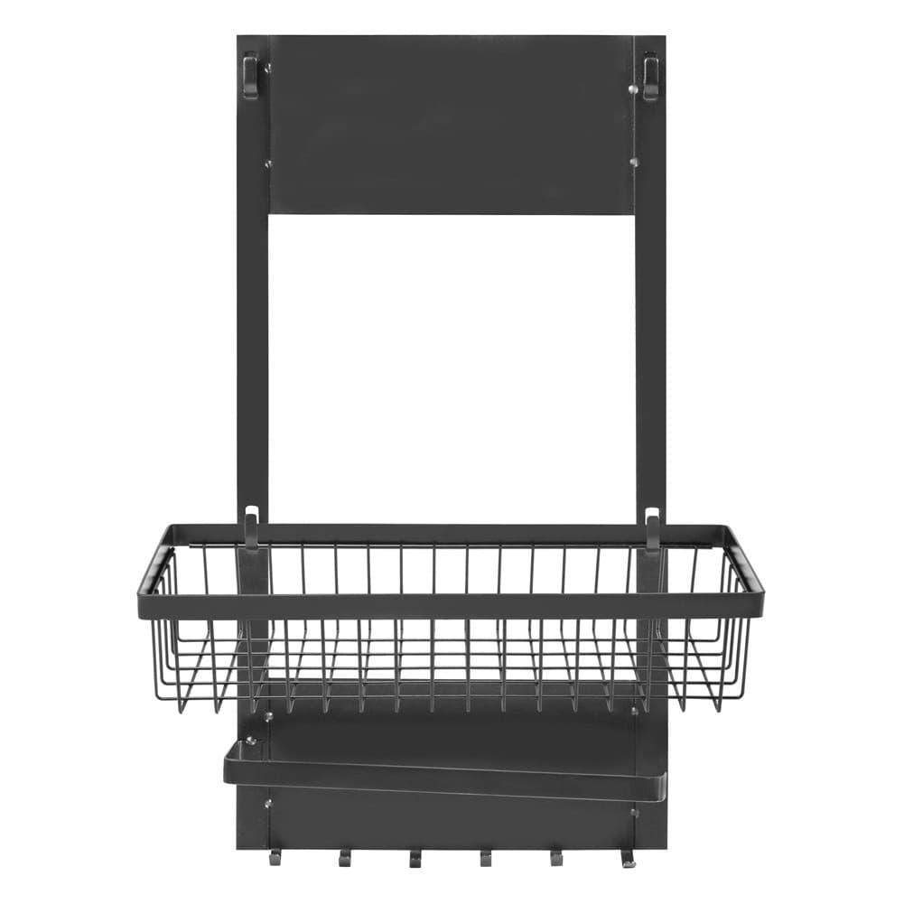 ALSANIDI, kitchen utensiL storage rack, Magnetic hanging rack, Black, Size 26*11.5*49 Cm