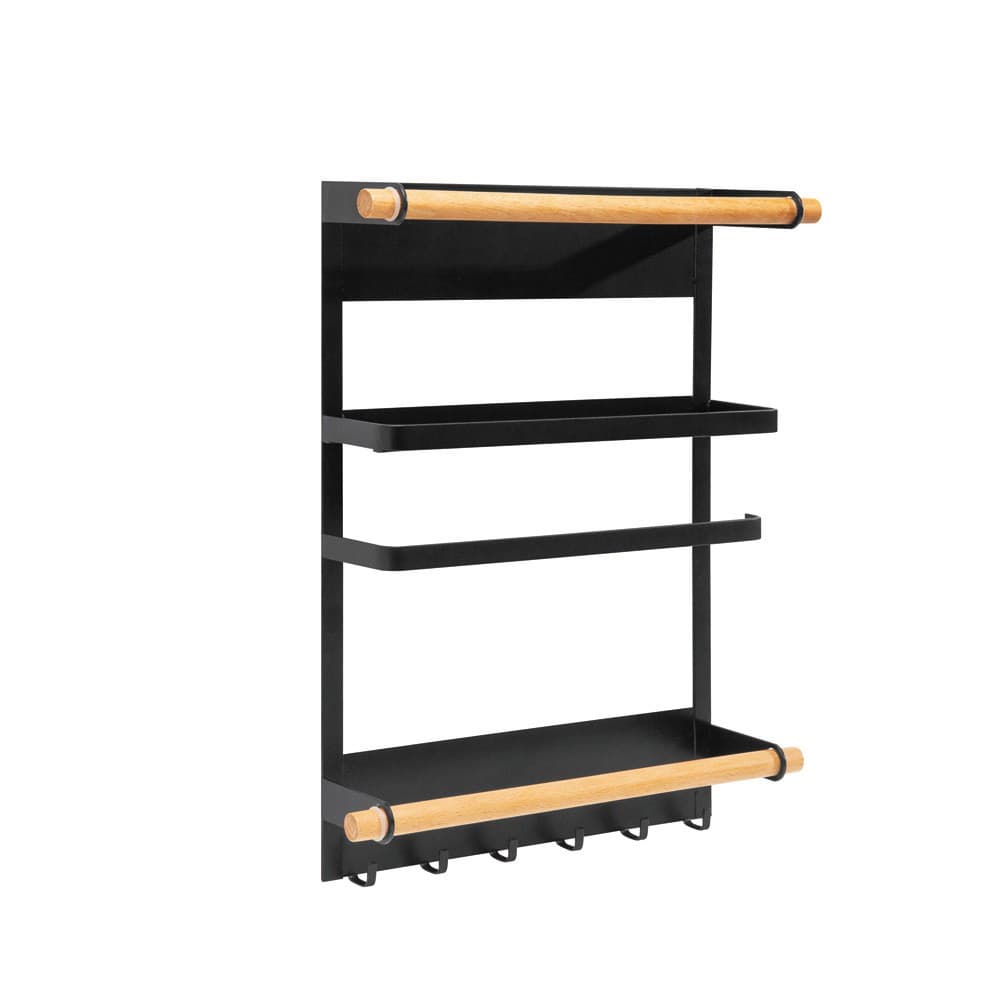 ALSANIDI, kitchen utensiL storage rack, Magnetic hanging rack, Black, Size 27.5*7.5*34 Cm