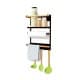 ALSANIDI, kitchen utensiL storage rack, Magnetic hanging rack, Black, Size 27.5*7.5*34 Cm