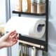 ALSANIDI, kitchen utensiL storage rack, Magnetic hanging rack, Black, Size 27.5*7.5*34 Cm