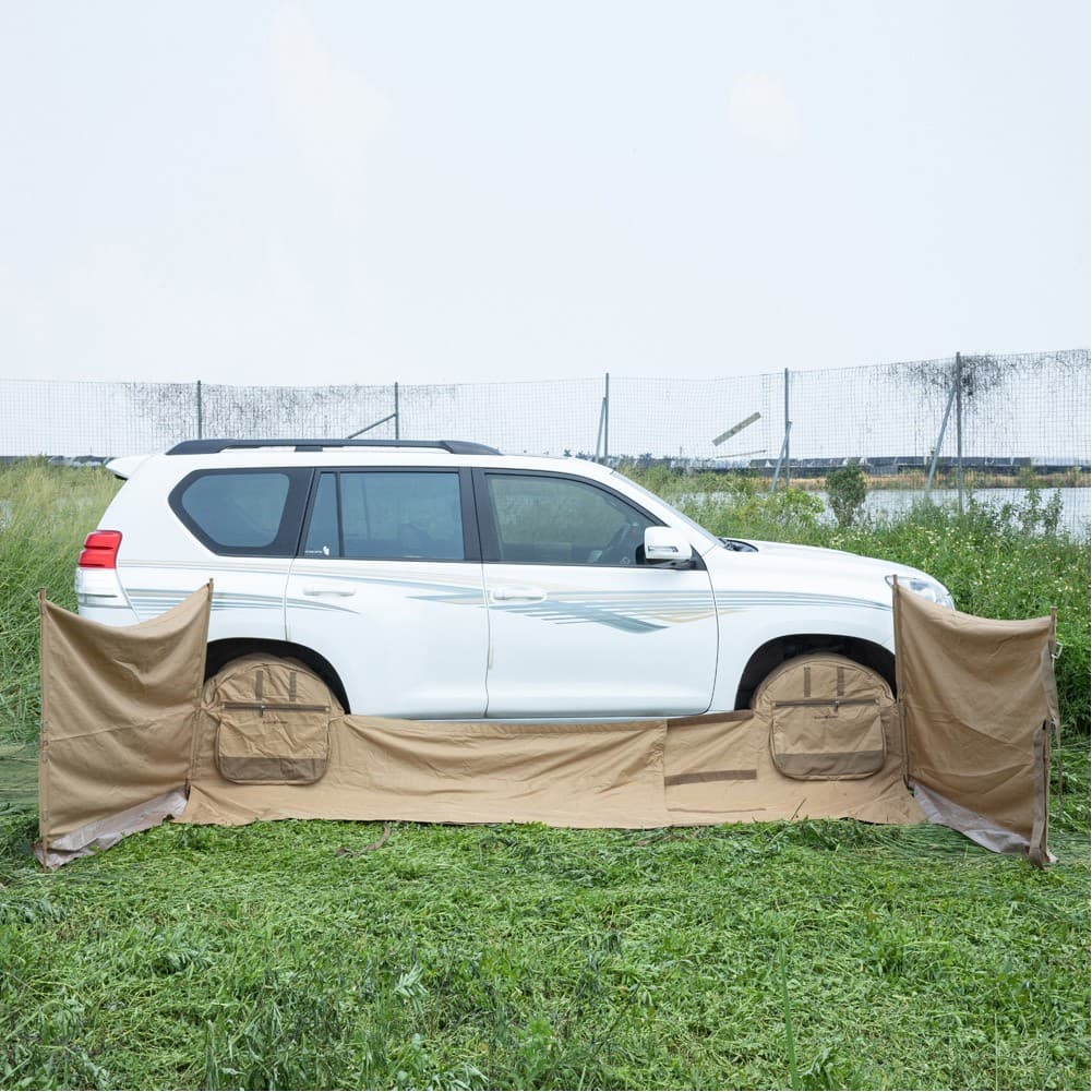 ALSANIDI, Wndbreak between two Wheel for all cars, Wheel windbreak, Kaki, Size 636*124Cm