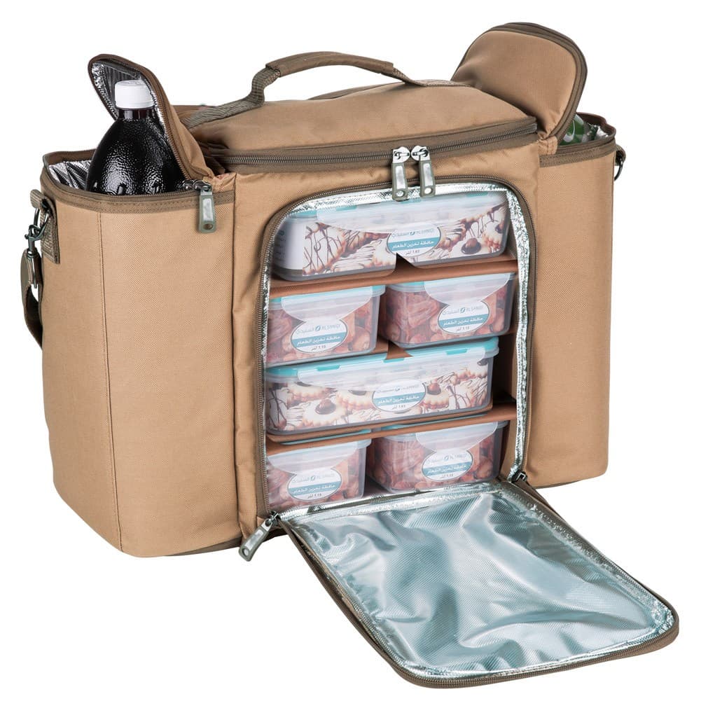 ALSANIDI, Complete bag for food storages, Thermal Food Storage Bag, Kaki, Set 7 pcs