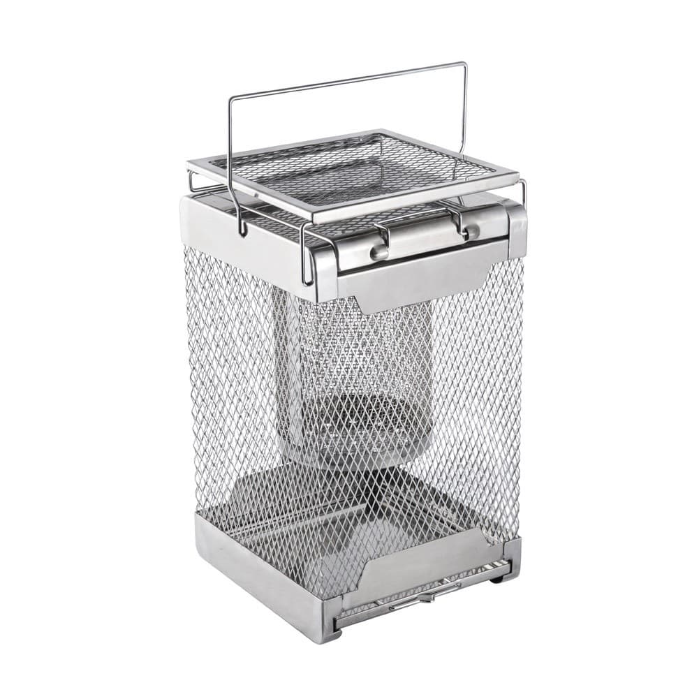 ALSANIDI, Charcoal Heater, Wood burning fireplace, Silver, Size 22*22*38.5 Cm