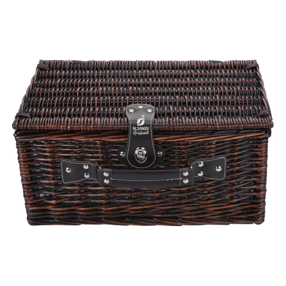 ALSANIDI, Wicker picnic bag, Tea and Coffee bag, Brown, Set 24 pcs