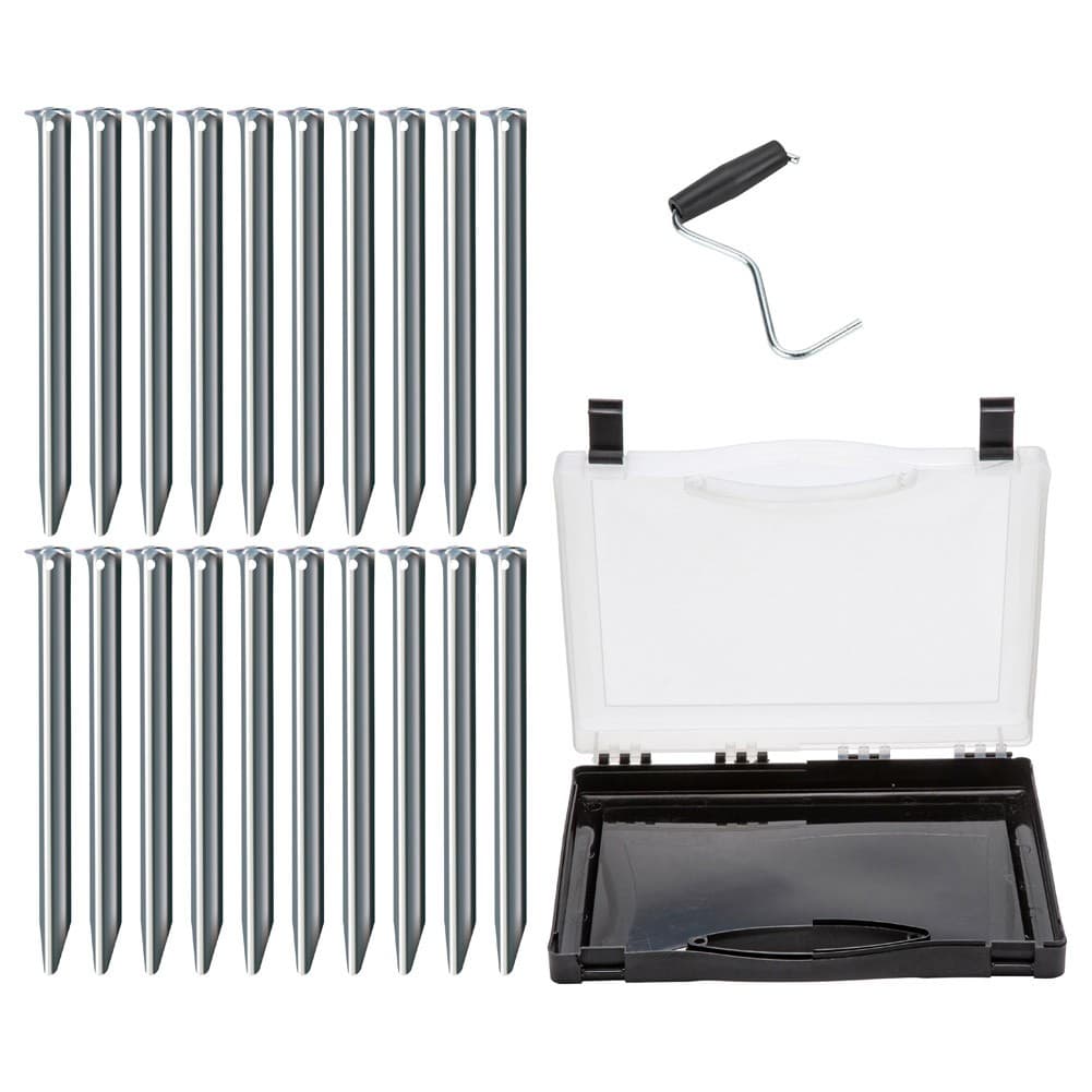 ALSANIDI, Tent Dowel set, Pegs, Silver, Set 20 pcs Size 23 Cm