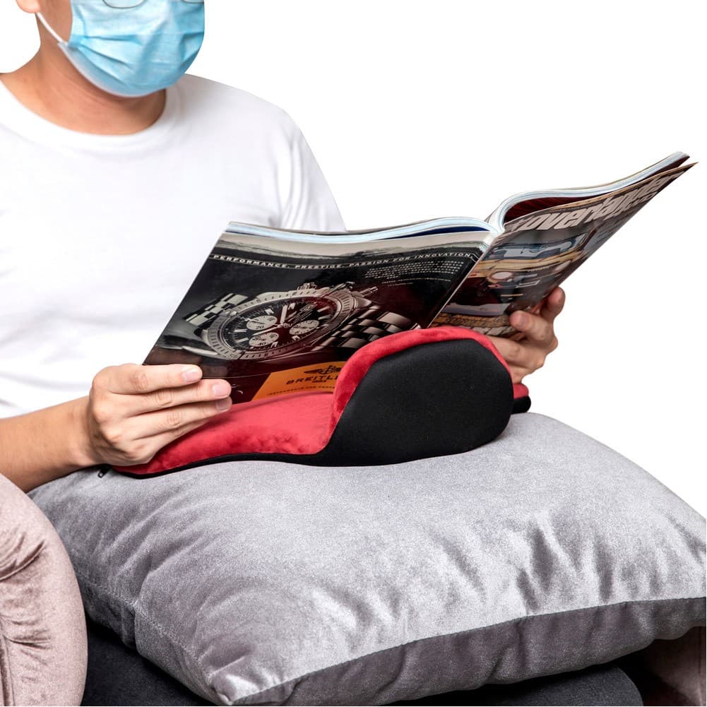 ALSANIDI, Pillow for smart devices, Mobile phone wrist pad, Red, Size 40*23*11 Cm