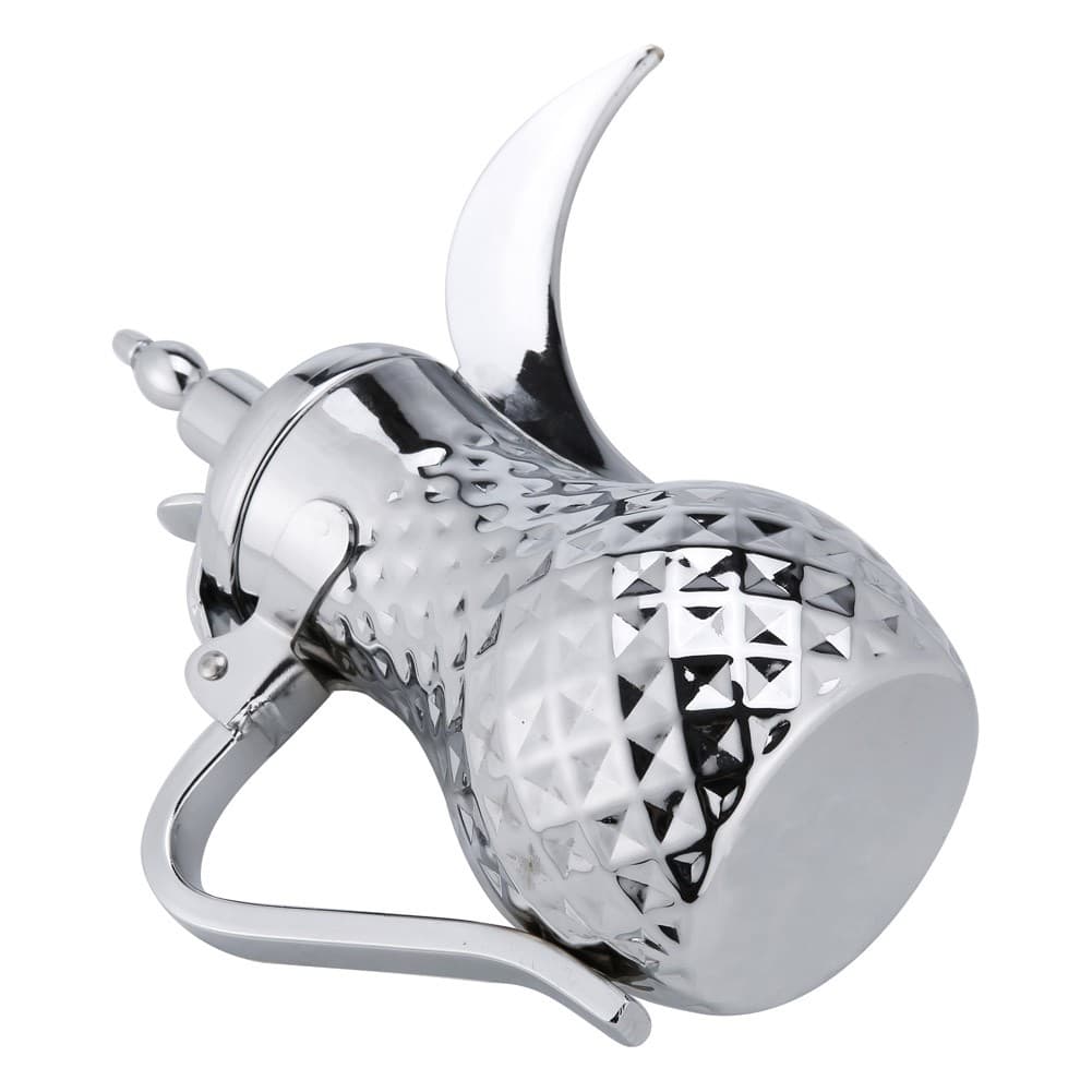 ALSANIDI, Raslan Indian Stainless steel Arabic Coffee Dallah, Raslan Dallah, Silver, capacity 0.8 L