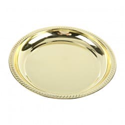 ALSANIDI, Stainless Steel bowel, Trips plates, Gold, Size 30 Cm