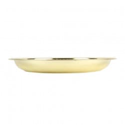 ALSANIDI, Stainless Steel bowel, Trips plates, Gold, Size 35 Cm