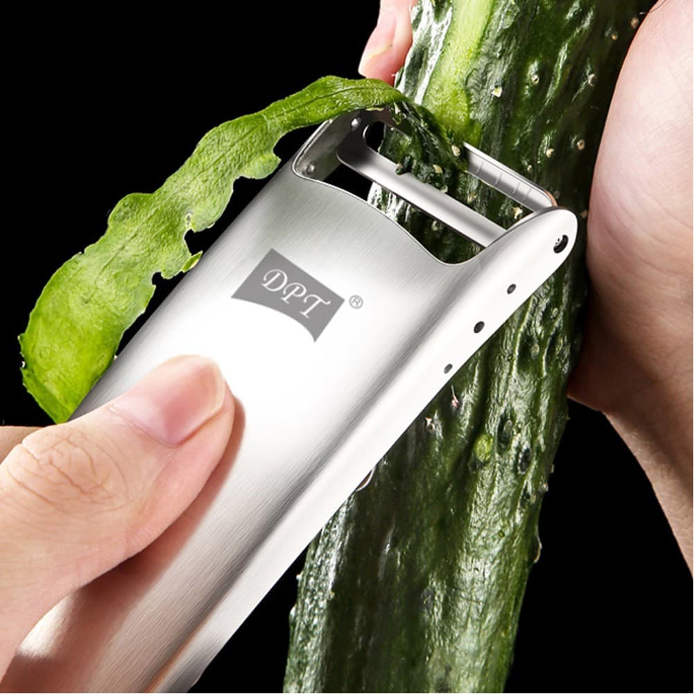 DPT, Plastic fruit and Vegetables peeler, Silver, Size 4.5*18.5 Cm