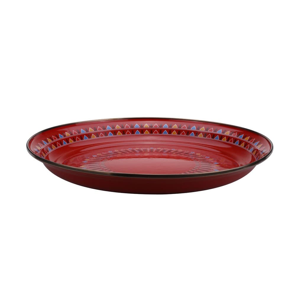 ALSANIDI, Al-Qatt Al-Asiri Inscription Chinko plate, Al-Qatt Al-Asiri Chinko plate, Red, Size 40 Cm