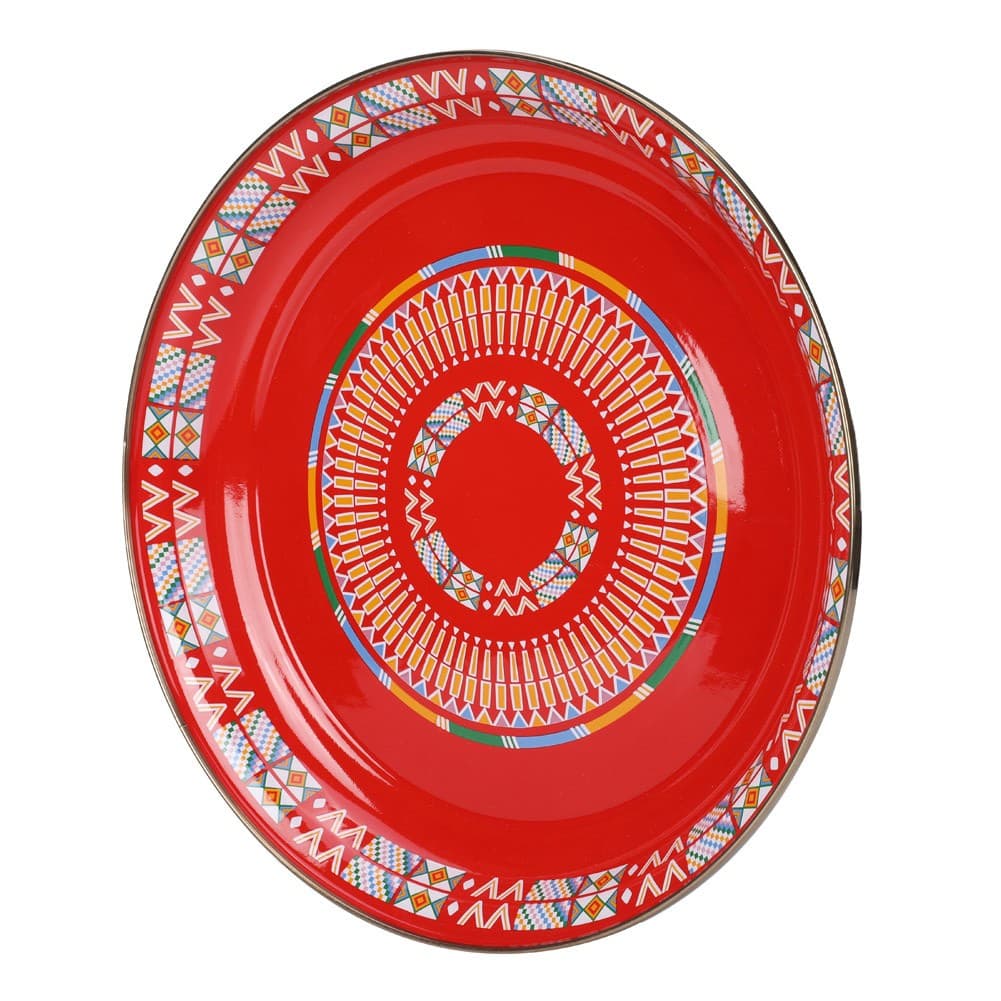 ALSANIDI, Al-Qatt Al-Asiri Inscription Chinko plate, Al-Qatt Al-Asiri Chinko plate, Red, Size 34 Cm
