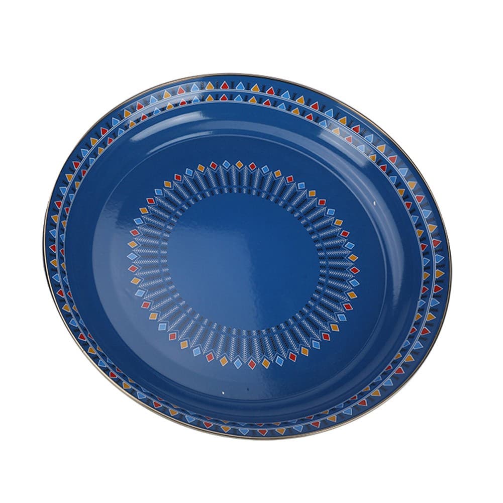 ALSANIDI, Al-Qatt Al-Asiri Inscription Chinko plate, Al-Qatt Al-Asiri Chinko plate, Blue, Size 40 Cm