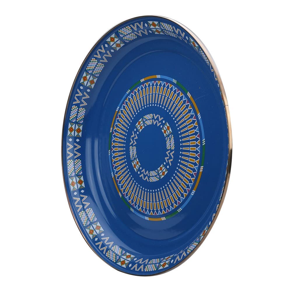 ALSANIDI, Al-Qatt Al-Asiri Inscription Chinko plate, Al-Qatt Al-Asiri Chinko plate, Blue, Size 40 Cm