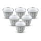 ALSANIDI, Ceramic Arabic coffee cup with a paLm Leaf pattern, Arabic coffee cup, Silver, Set 6 pcs