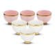 ALSANIDI, Porcelain pLain ceramic coffee cup, Arabic coffee mug, Pink*White, Set 6 pcs