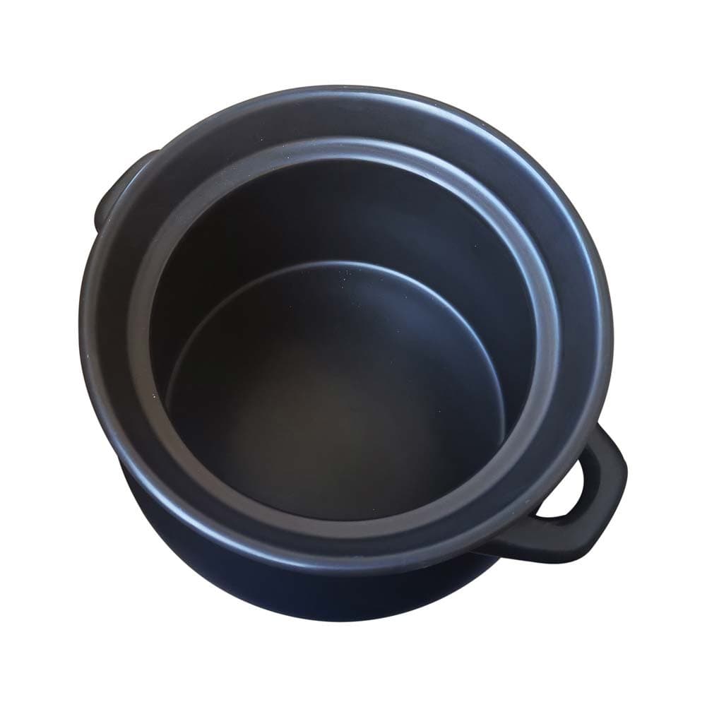 ALSANIDI, Heat pottery pot, Thermal pottery pot, Black, capacity 2.75 L Size 17 Cm