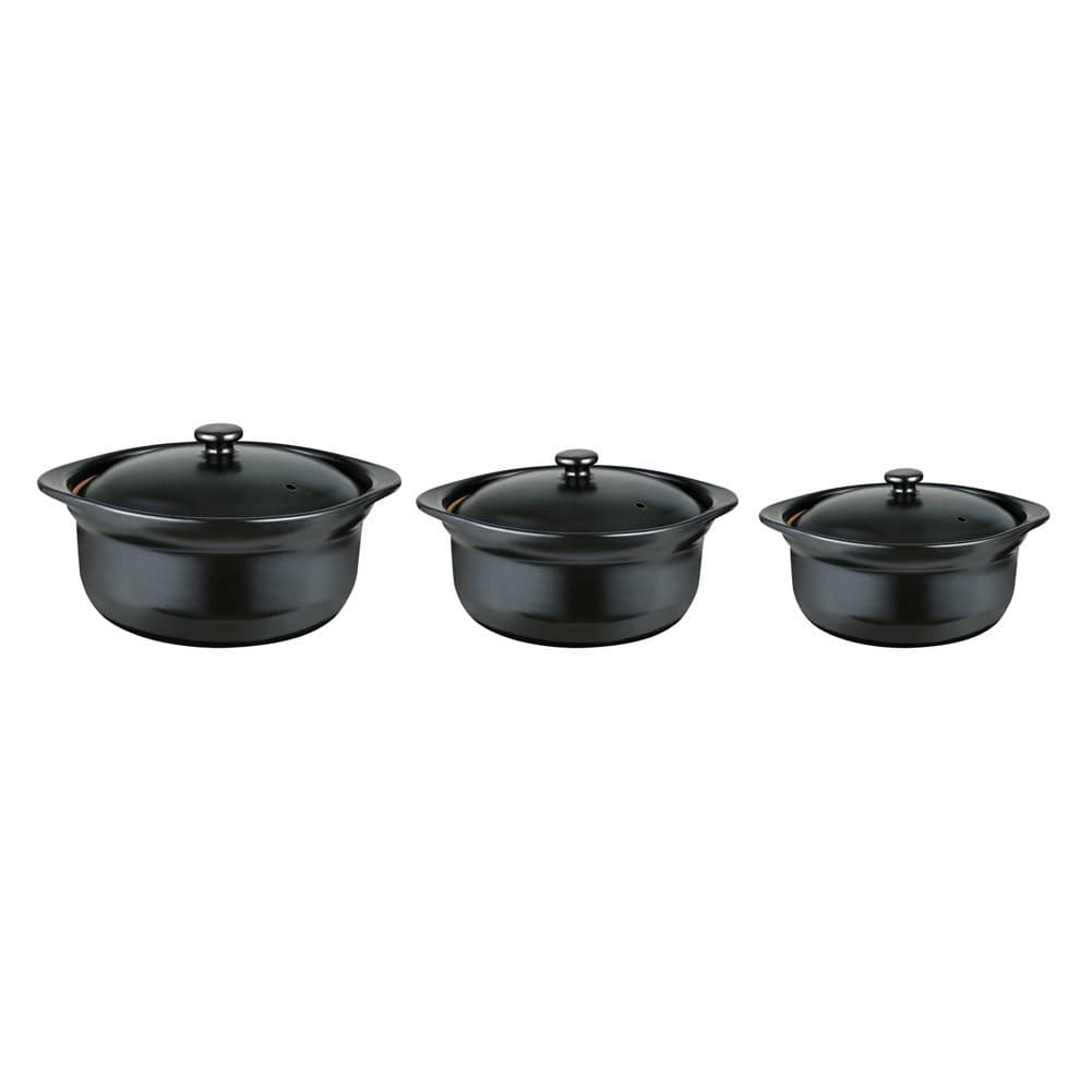 ALSANIDI, Heat pottery pot, Thermal pottery pot, Black, capacity 1.25 L Size 18 Cm