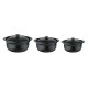 ALSANIDI, Heat pottery pot, Thermal pottery pot, Black, capacity 1.25 L Size 18 Cm