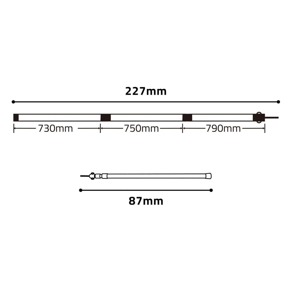 DPT, Foldable Aluminum Tent Pole, Portable Light Canopy Pole for Camping, Silver, Size 1 inch Size 227 Cm