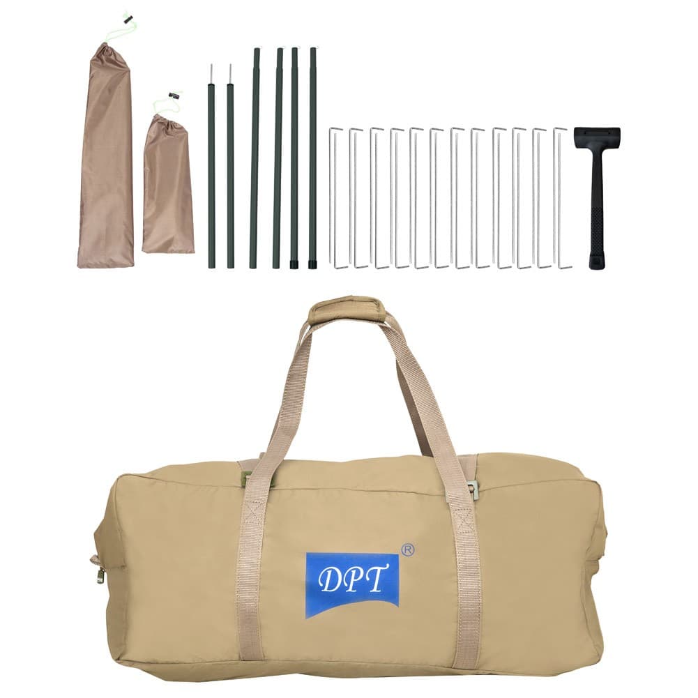 DPT, Air Cotton Tent for Trips, Inflatable Tent, Kaki Dark, Size 210*210*185 Cm