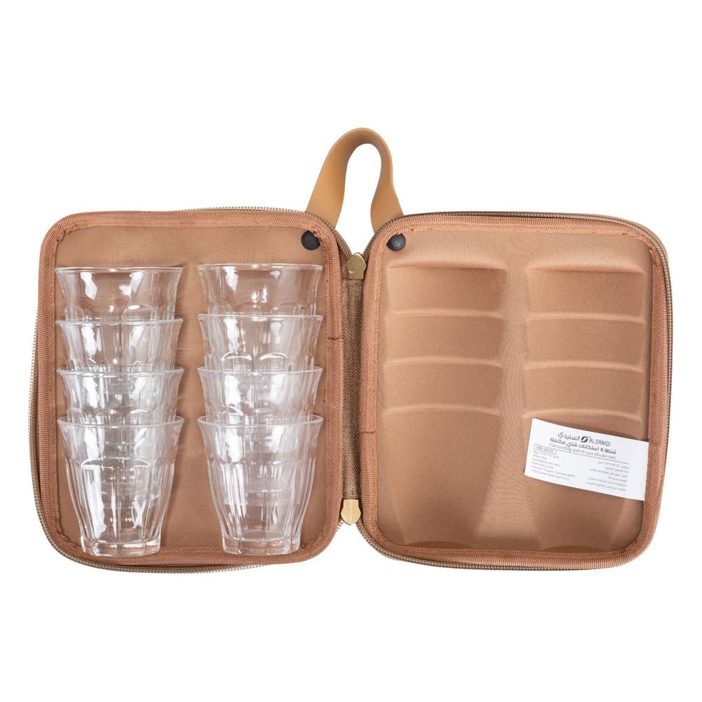 ALSANIDI, Empty anti-shock cups bag, Tea cups Bag, Woody, Size 15*17*7.2Cm