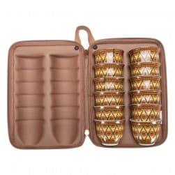 ALSANIDI, Najdi engraving Completed anti-shock Mugs bag, Coffee mugs bag, Woody, Size 16.7*24.2*7.9Cm