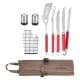ALSANIDI, 7-piece grill tool set, BBQ Tools Set, Oud, Size50*16*6Cm