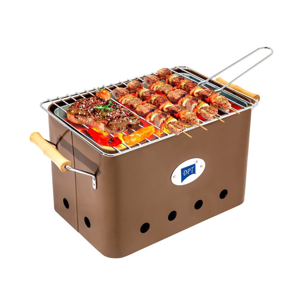 DPT, Portable grill, Outdoor grill, Brown, Size 32.5*21*21.5 Cm