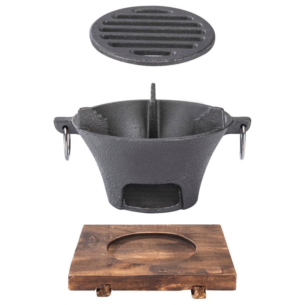 DPT, Cast Iron Coal Stove, Charcoal burner, Black, Size16*9.5*8.8Cm