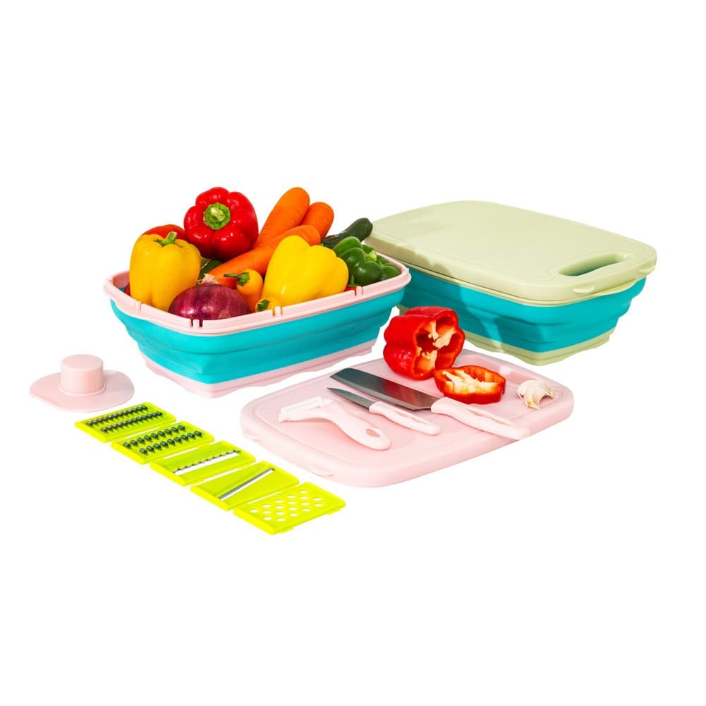 ALSANIDI, Cutting board set, Fruit and Vegetables cutting board, Pink, Size 23*34.5 Cm