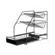 ALSANIDI, kitchen utensiL storage rack, SheLving unit, Black, Size 39*25*40 Cm