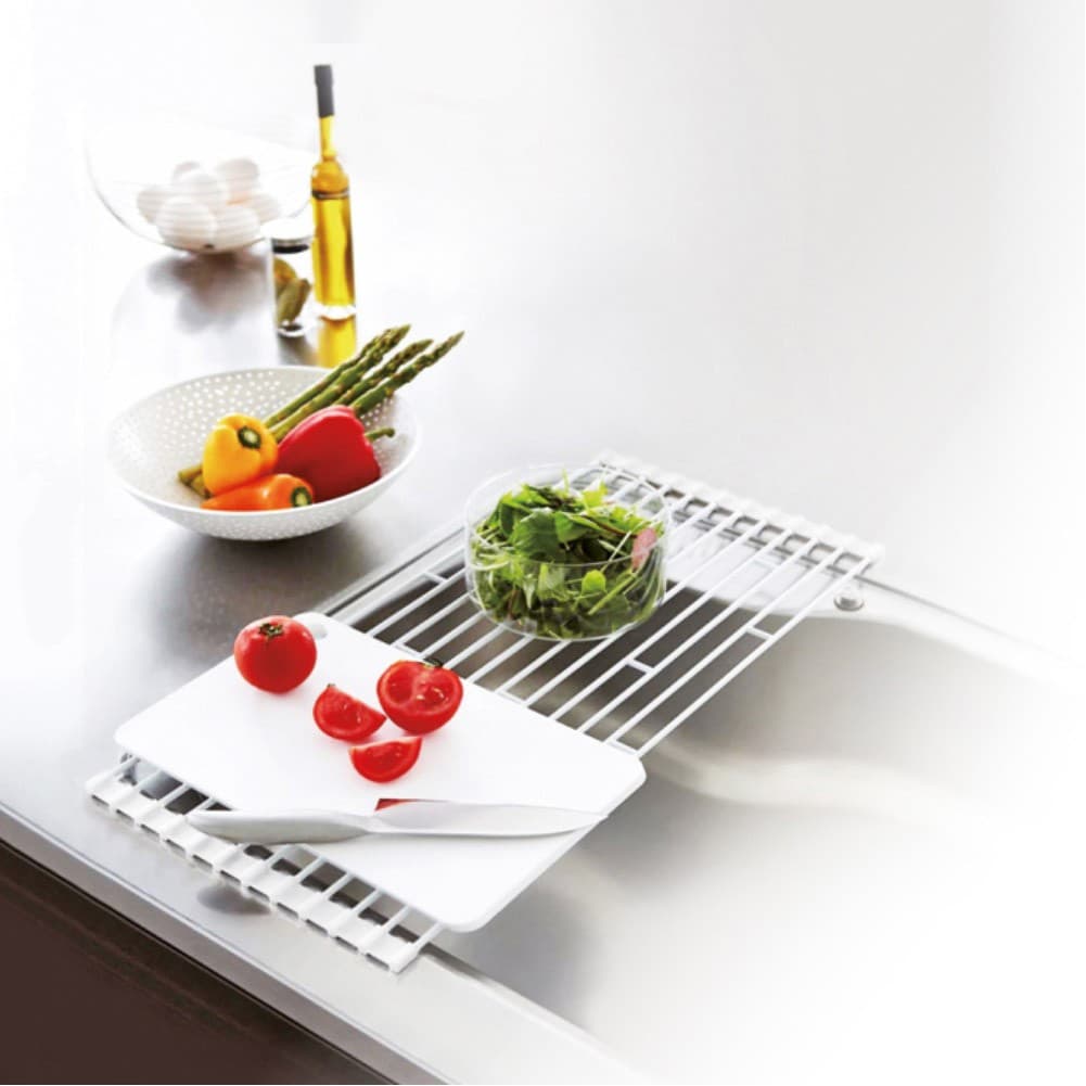 ALSANIDI, Foldable cookware drying rack, White, Size 25.5*58 Cm