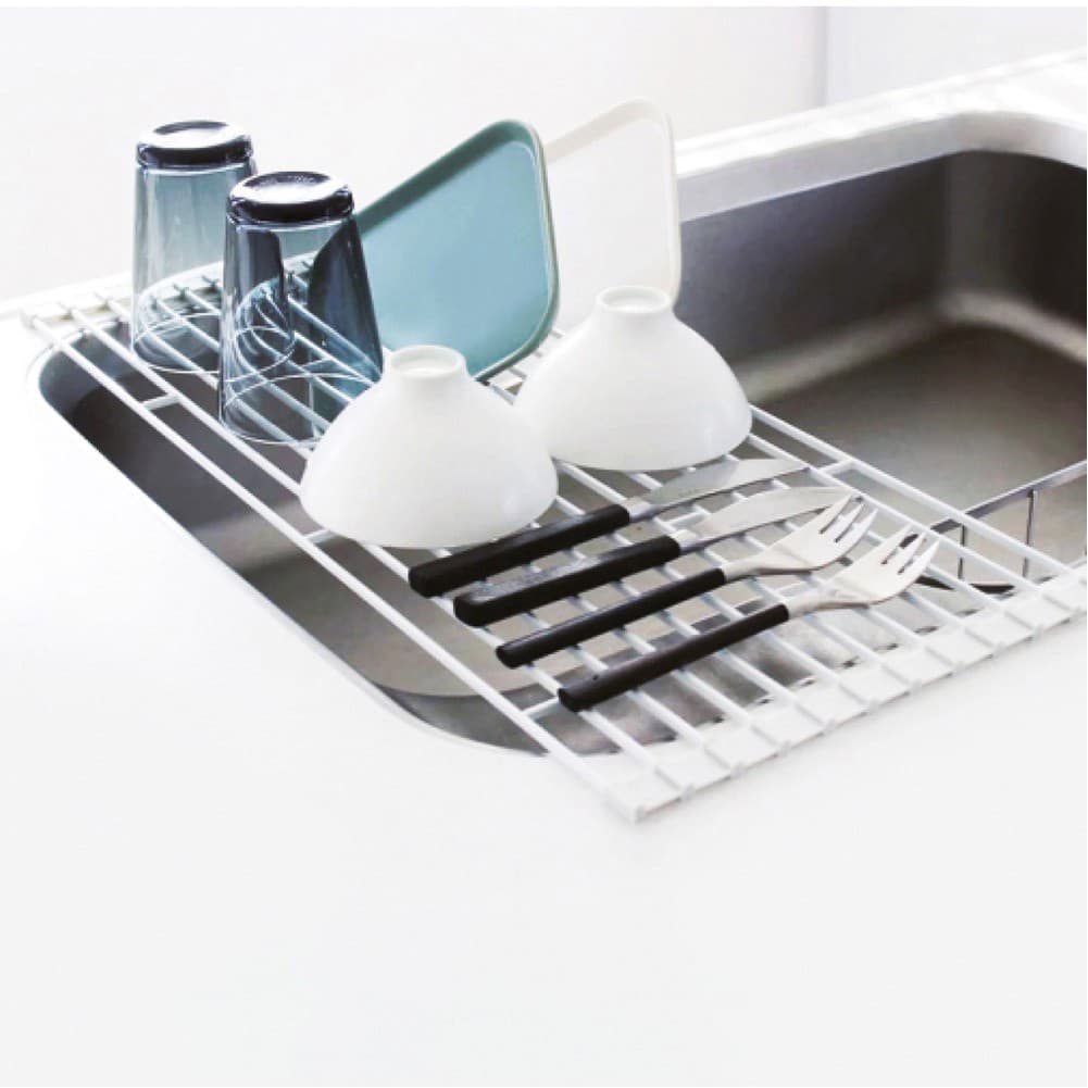 ALSANIDI, Foldable cookware drying rack, White, Size 25.5*58 Cm