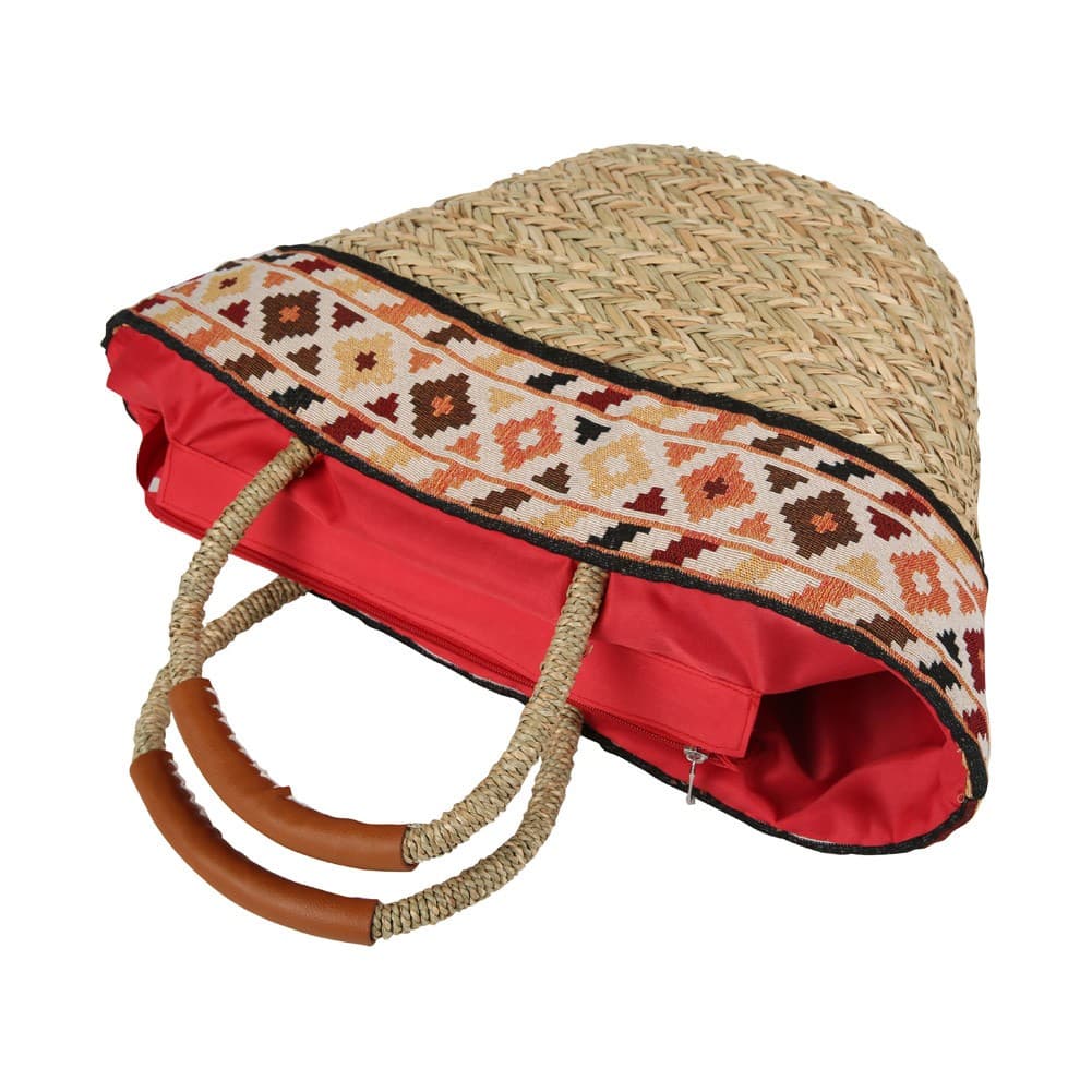 ALSANIDI, Traditional Wicker Bag, Beige, Size 31*52 Cm