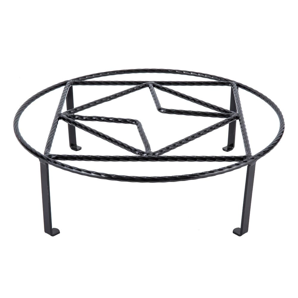 ALSANIDI, Round Fire Stand, Portable mini barbecue charcoal grill for picnics, Black, Size 43*15 Cm