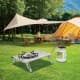 ALSANIDI, Travel stove, Portable stove, Silver, Size L:36*W:25*H13 Cm