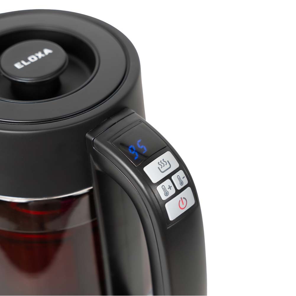 ELOXA, Digital Kettle, Glass Kettle, Transparent , capacity 1.7 L